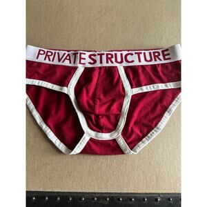 VTG Private Structure men’s mini brief underwear ringer red white L